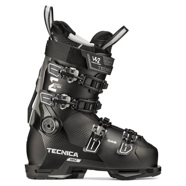 Damskie buty narciarskie Tecnica Mach1 MV 95 W TD2 GW 2026/27 czarno-złote — widok 3/4 z przodu