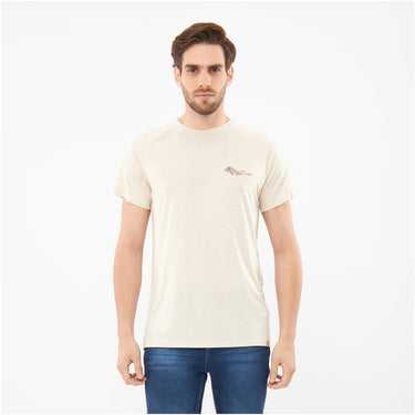 T-shirt męski VIKING Likelo Man Bamboo, kolor beżowy – na modelu, widok 8