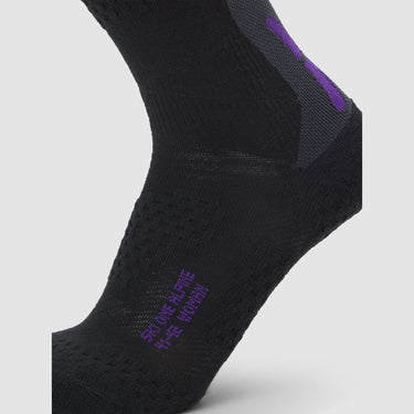 Skarpety narciarskie damskie UYN Ski One Alpine Merino — czarno-fioletowe, packshot