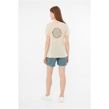 T-shirt damski VIKING Rune Lady, kolor beżowy – na modelu, tył