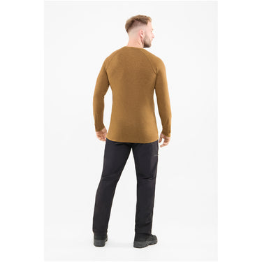 Longsleeve męski VIKING Andali Man Merino, kolor brązowy – na modelu, tył