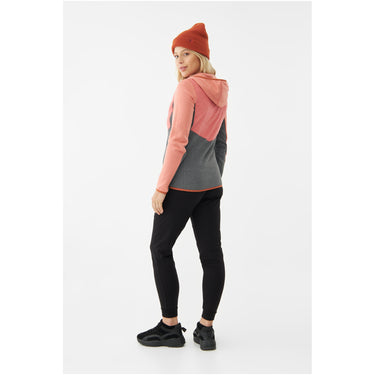 Kurtka damska VIKING Creek Hoodie Bamboo Lady rozpinana z kapturem, kolor różowy – na modelu, tył