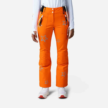 Spodnie narciarskie damskie rossignol stellar pomaranczowy orange przod