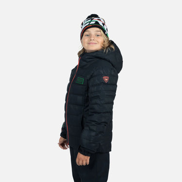 kurtka narciarska dziecięca rossignol hero rapide jkt czarny bok